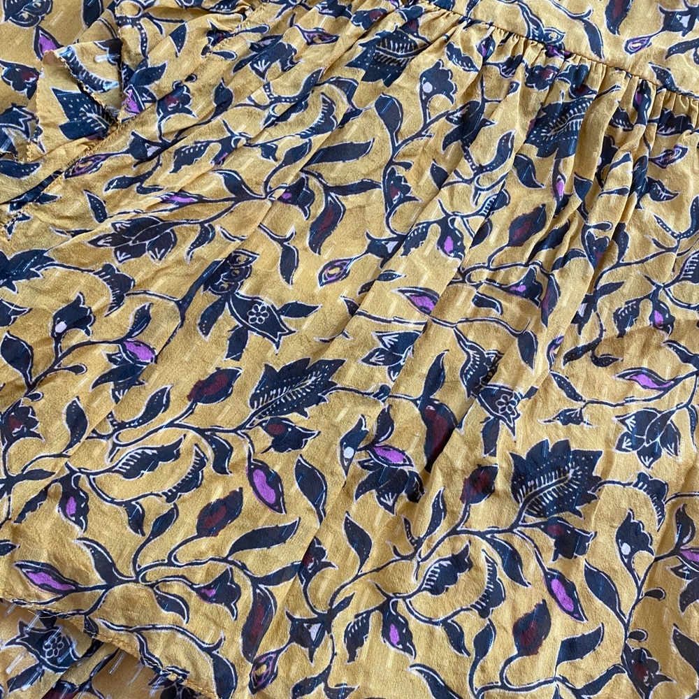 Ulla Johnson Zea floral mid length ruffle skirt.
